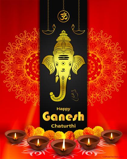 Ganesh Chaturthi Background Vector