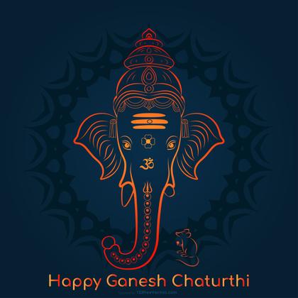 Happy Ganesh Chaturthi Greeting Card Vector