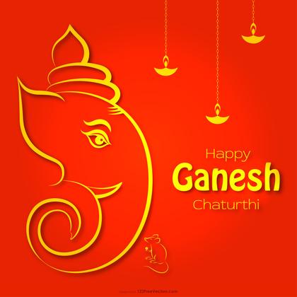 Happy Ganesh Chaturthi Greeting Card Image