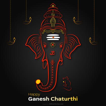 Happy Ganesh Chaturthi Background Vector