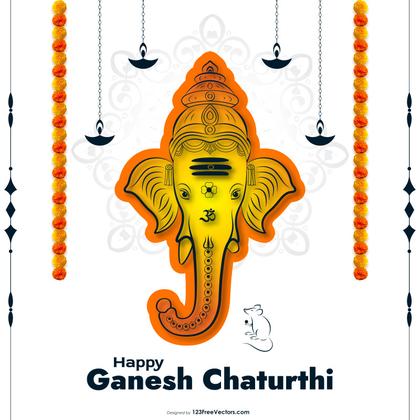 Happy Ganesh Chaturthi Background Illustration