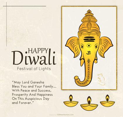 Diwali Background with Lord Ganesha Image