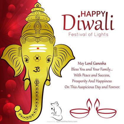 Happy Diwali Background with Lord Ganesha