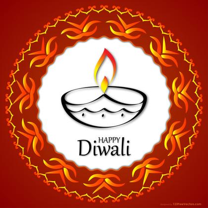 Diwali Diya Background Vector