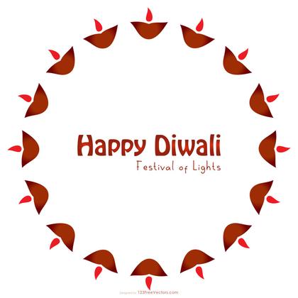 Diwali Diya Circle Border