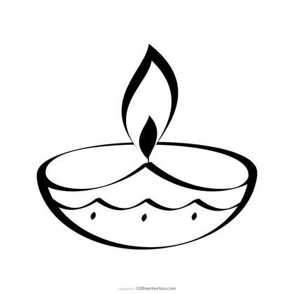 Clay Oil Lamp Clip Art Image