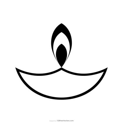 Black Diya Vector Image