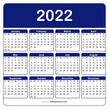 Adobe Illustrator Calendar Template 2022