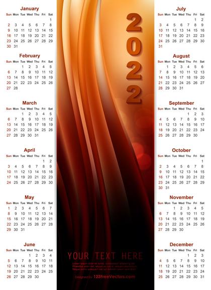 Calendar 2022 Vector Free Download