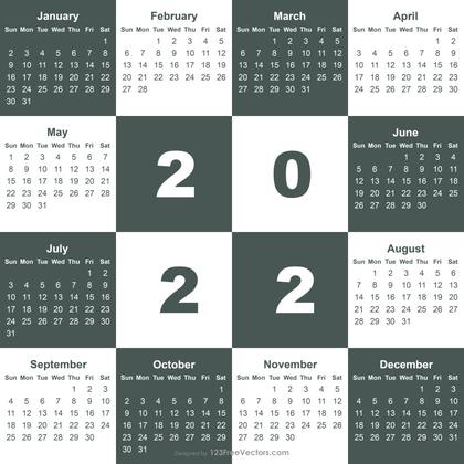 2022 Calendar Template Illustrator