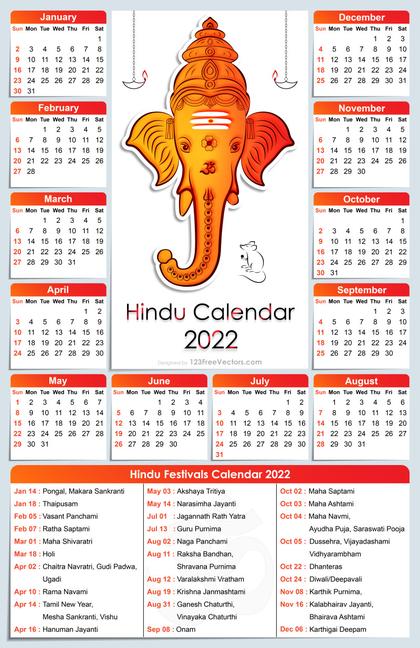 2022 Hindu Calendar