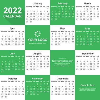 2022 Calendar Adobe Illustrator