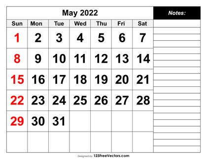 May 2022 Printable Calendar