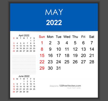 Editable May 2022 Calendar Template