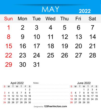 Free Printable May 2022 Calendar