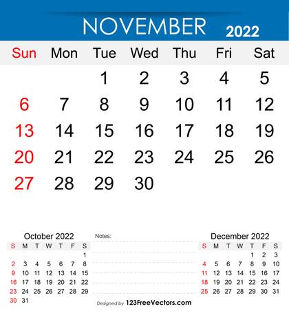 Free Printable November 2022 Calendar