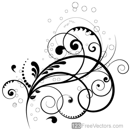 Free Swirly Floral Vector Clip Art