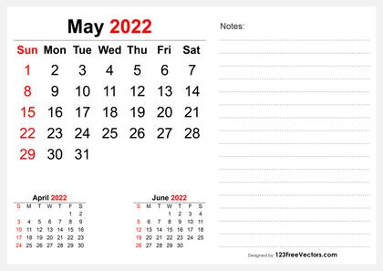 2022 May Desk Calendar Design