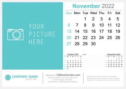 November 2022 Desk Calendar