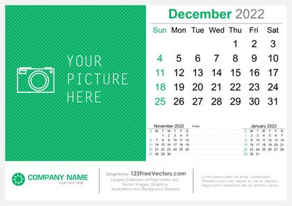 December 2022 Desk Calendar