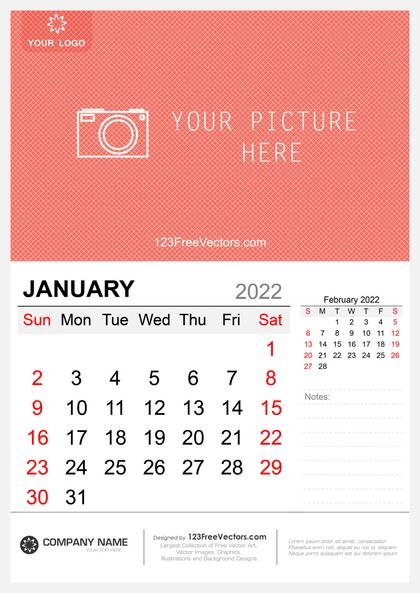 Wall Calendar January 2022