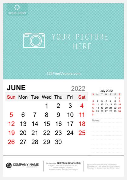 Wall Calendar June 2022
