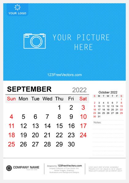 Wall Calendar September 2022