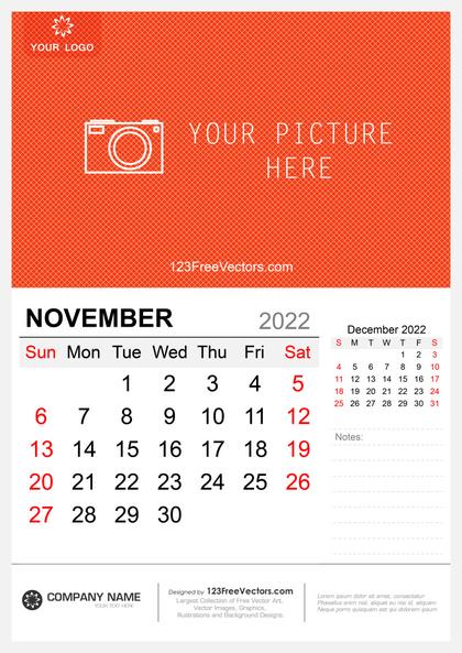 Wall Calendar November 2022
