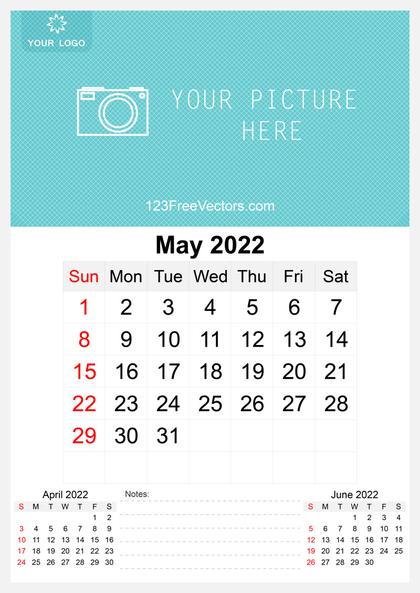 2022 May Wall Calendar Template Free