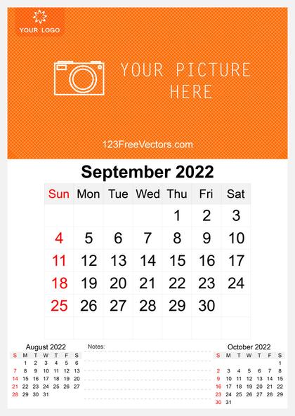 2022 September Wall Calendar Template Free