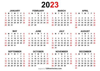 Yearly Calendar 2023