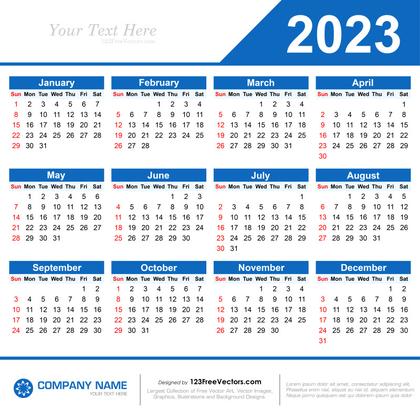 2023 Free Printable Calendar