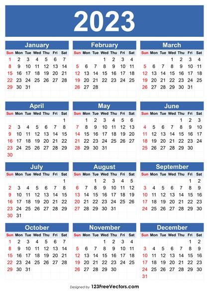 Free 2023 Calendar Template