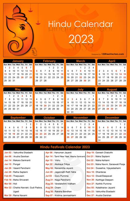 Hindu Calendar 2023
