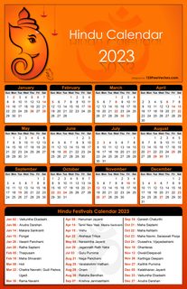 Hindu Calendar 2023