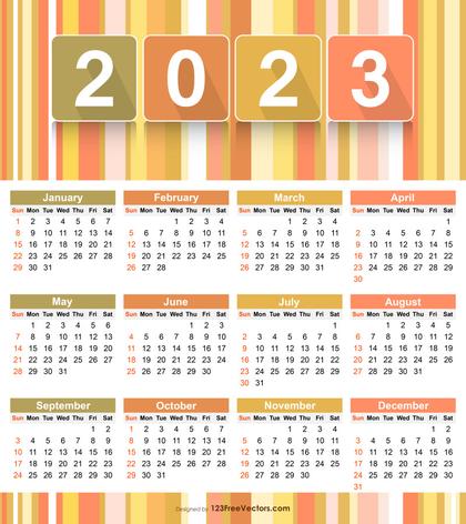 Calendar 2023 Design Templates Free Download