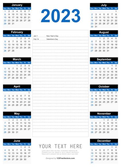 Free 2023 Printable Calendar