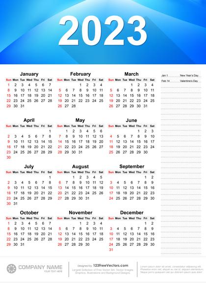 2023 Printable Calendar Free