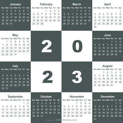 2023 Calendar Template Illustrator
