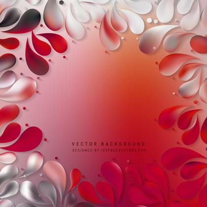 Red Decorative Floral Drops Background