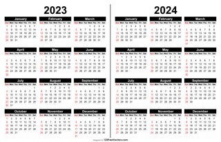 2023 and 2024 Calendar Printable