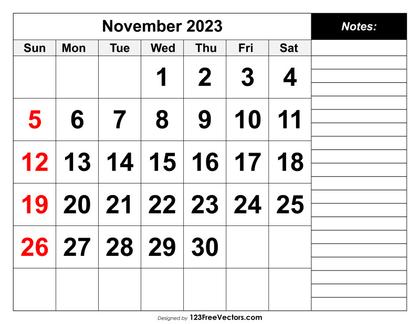 Calendar November 2023