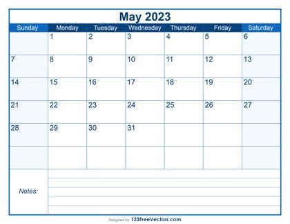 Free Printable May 2023 Calendar