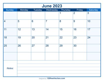 Free Printable June 2023 Calendar