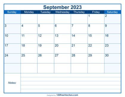 Free Printable September 2023 Calendar