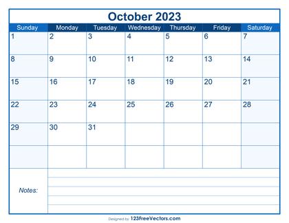 Free Printable October 2023 Calendar