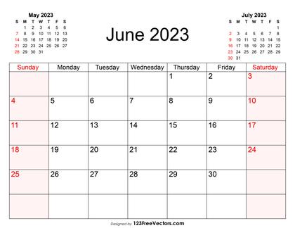 Blank June Calendar 2023