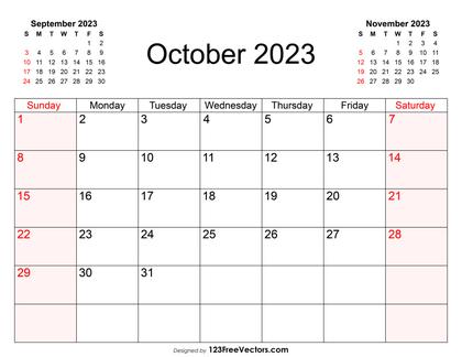 Blank October Calendar 2023