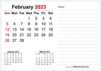 February 2023 Desk Calendar