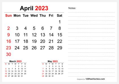 April 2023 Desk Calendar